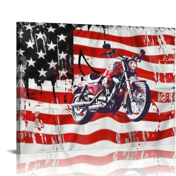 Autua American Flag Canvas Wall Decor For Living Room Bedroom Office 20x16in