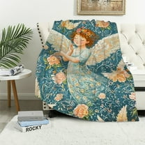 Autua Angel Blanket Cute Heavenly Throw Blankets,Birthday Gifts for Kids Girls Boys,Lightweight Soft Fleece,Whimsical Lovers,Sofa Couch Bed Room Christmas Holiday Decor  40x50in