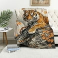 thumbnail image 1 of Autua Autumn Tiger Blanket - Soft, Cozy Flannel Throw Blankets Perfect for Couch, Bed, Travel - Fuzzy, Fluffy Home Decor for Indoor and Outdoor Use  50x60in, 1 of 6