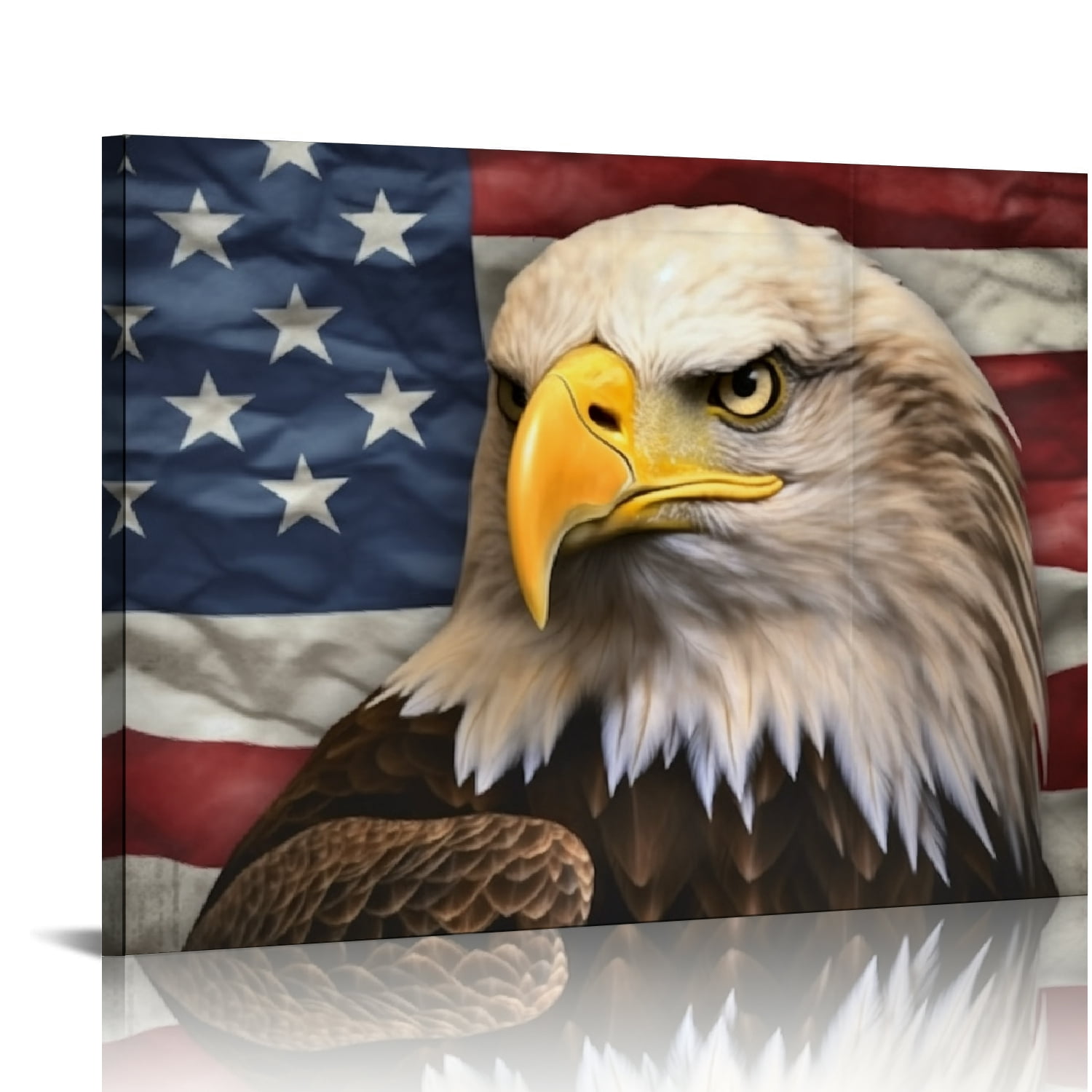 Autua Bald Eagle Flag Modern Canvas Art Prints Wall Decor 20x16in ...