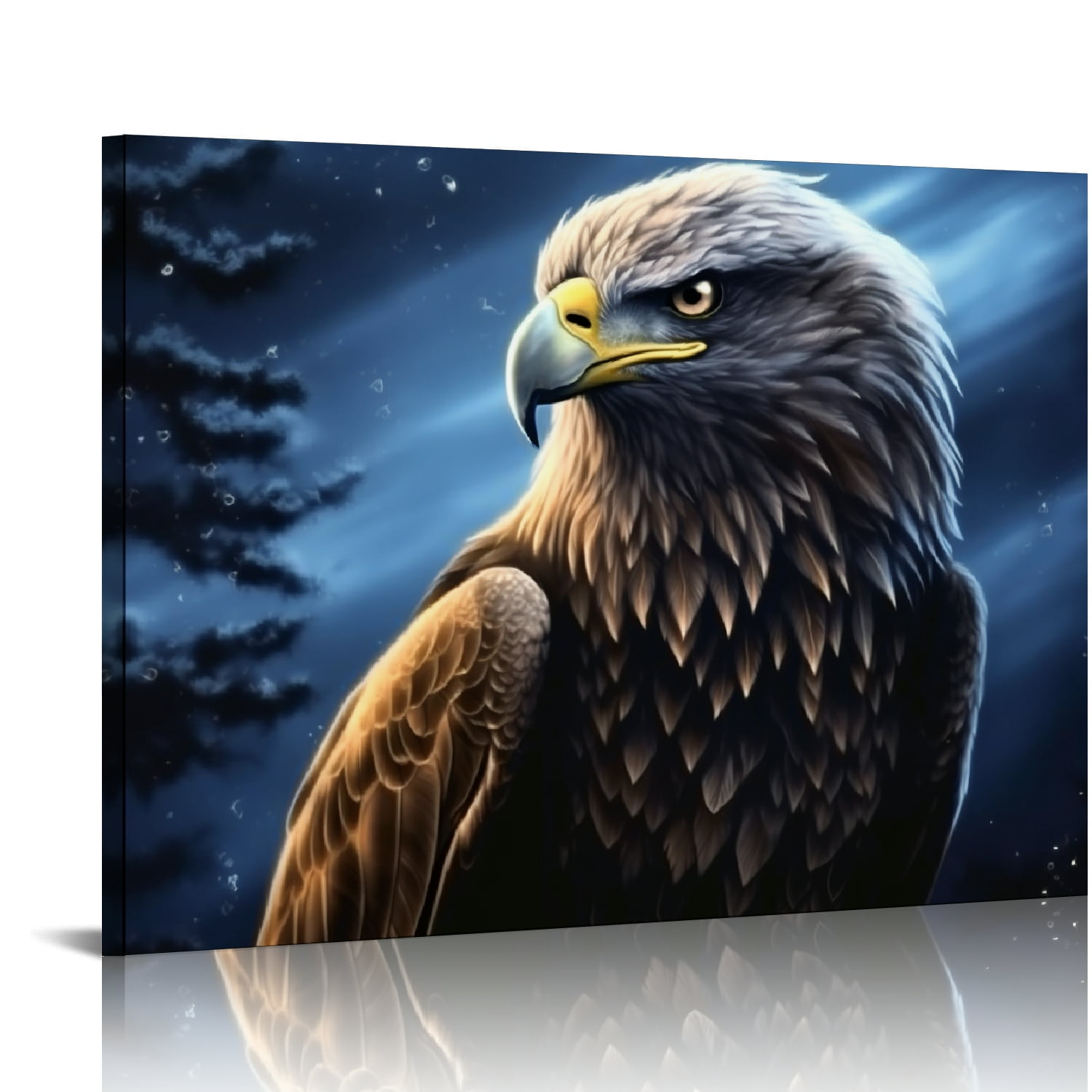 Autua Bald Eagle Moon Fantasy Art Canvas Prints Wall Decor 16x12in ...