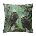 thumbnail image 1 of Autua Bald Eagles Forest Graphic Decorative Throw Pillow Cover for Home Couch Living Room Bed Sofa - High-Quality Cotton Linen Fabric - 1PC 12x12in, 1 of 5