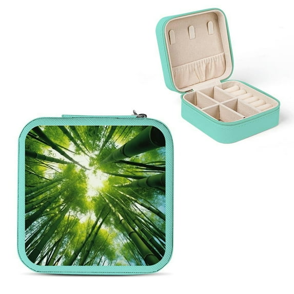 Autua Bamboo Tree Jewelry Box Organizer for Necklace, Ring, Earring - Compact Size & Versatile Storage Green