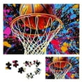 Autua Basketball Hoop Paint Splatters Wooden Jigsaw Puzzle Wooden