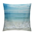 thumbnail image 1 of Autua Beach Blue Sky Ocean Waves Graphic Decorative Cushion Throw Pillow Cover Short Plush 1PC 20x20in, 1 of 5