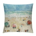 thumbnail image 1 of Autua Beach Scene Graphic Decorative Pillow Cover for Home Couch Living Room Sofa - Summer Theme Printed on Both Sides - Durable Cotton Linen Fabric - 1PC 12x12in, 1 of 5