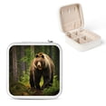 thumbnail image 1 of Autua Bear Forest Wildlife Travel Jewelry Case Organizer for Necklace, Ring, Earring - Flexible Storage Box White, 1 of 5