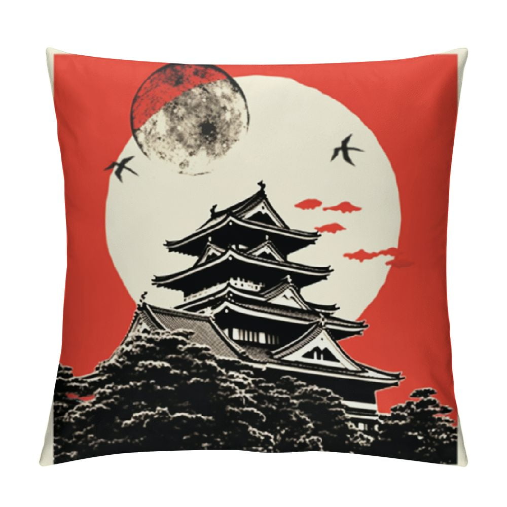 Autua Birds Graphic Decorative Throw Pillow Cover for Home Couch Sofa