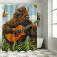thumbnail image 1 of Autua Bison Guitar Marijuana Shower Curtain Set with Hooks 100% Polyester 69"x72, 1 of 7