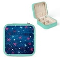 thumbnail image 1 of Autua Blue Background Stars Jewelry Storage Box for Necklaces Rings Earrings Green, 1 of 5
