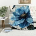 thumbnail image 1 of Autua Blue Flower Butterfly Throw Blanket for All Seasons 50x60in, 1 of 6