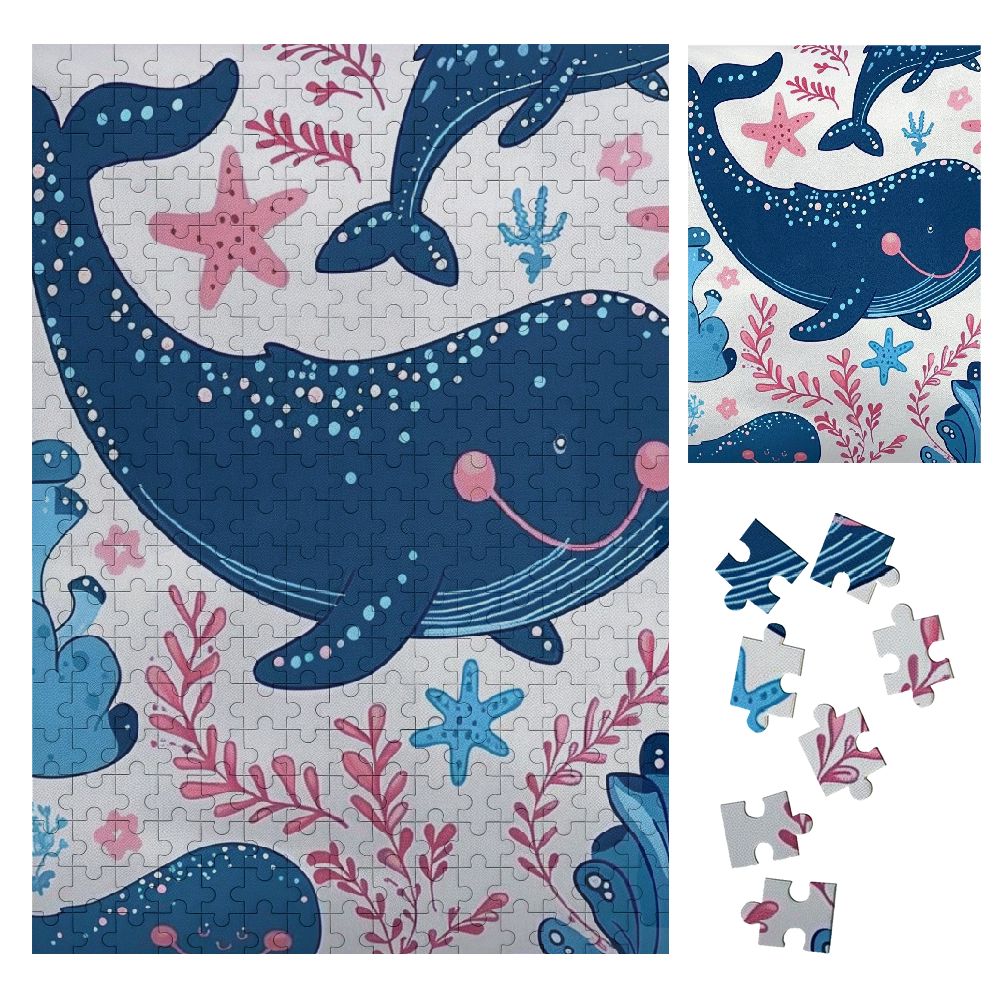 Autua Blue Whale Anchor Starfish Wooden Puzzle for Adults and Kids ...