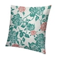thumbnail image 1 of Autua Blue-green pillowcase with classic botanical motif with a creeping leaf and berry autumn nature theme, decorated with a square decorative pillowcase 12x12in, 1 of 5