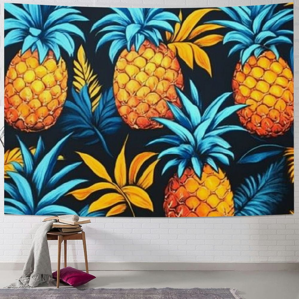 Autua Boys Girls Pineapple Tapestry Cute Fruit Wall Blanket Kids Tropic