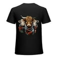 thumbnail image 1 of Autua Boys T Shirt Short Sleeve Cow Pattern T-Shirt with Scarf Black, 1 of 3