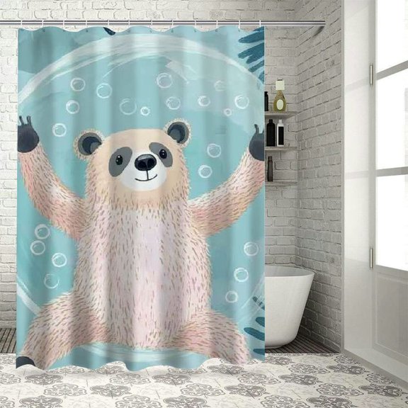 Autua Bubble Shower Curtain with Hook Bathroom, Washable Shower Curtain - High quality fabric, bright HD printing, easy to install and maintain, waterproof