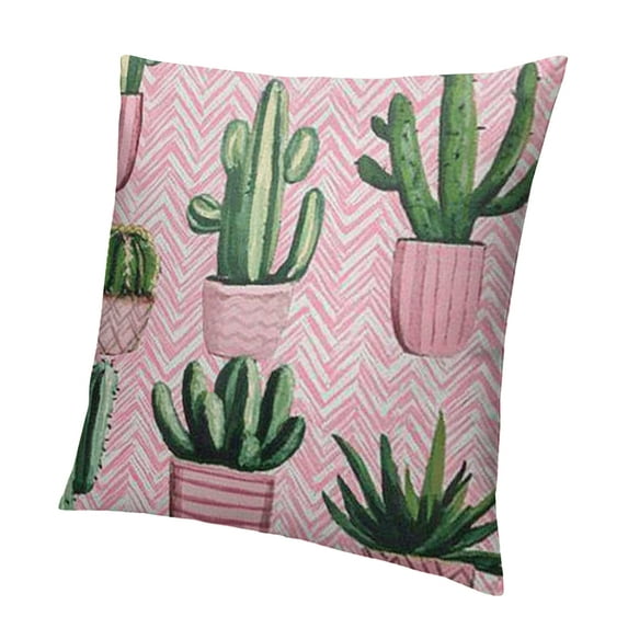Autua Cactus pattern, short plush throw pillow, pillow case, watercolor cactus and succulent plant print, pillow cushion cover, home sofa décor 12x12in
