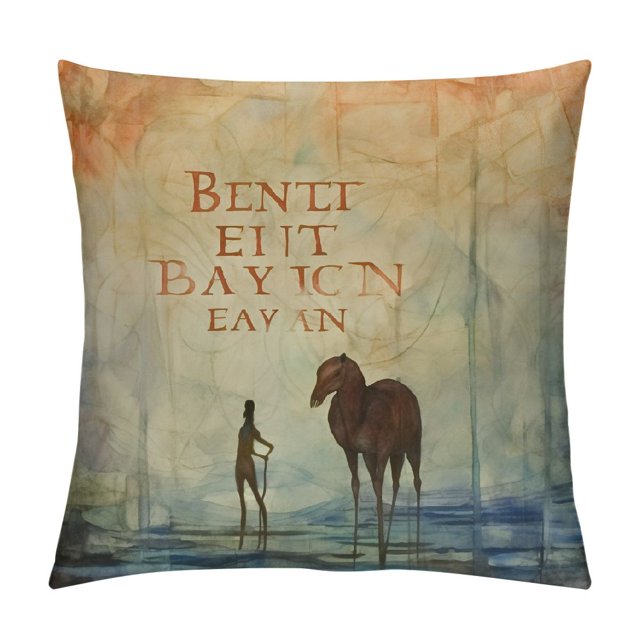 Autua Cave Painting Graphic Decorative Cushion Cover for Home Sofa Bed