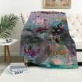 thumbnail image 1 of Autua Cecily Brown Abstract Art Warm Lightweight Fleece Blanket for All Seasons, Soft Flannel Throw Blanket Living Room Sofa Decor Cow Gifts, Multiple Sizes 60x80in, 1 of 6