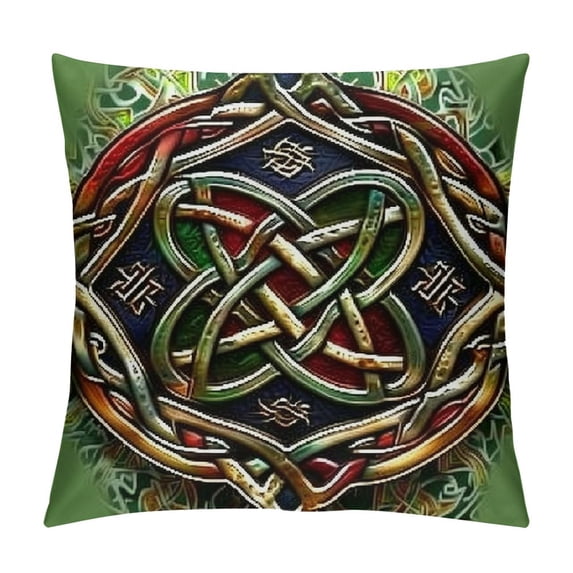 Autua Celtic Knot Graphic Decorative Cushion Throw Pillow Cover for Home Couch Living Room - Soft and Durable for Car Bedroom - 1PC 22x22in