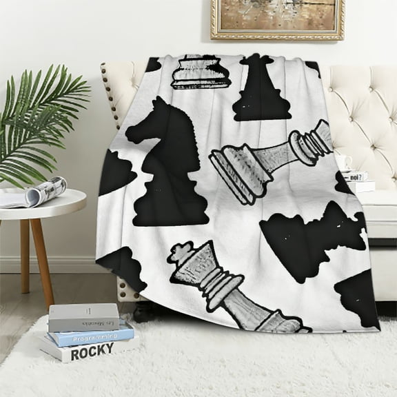 Autua Chess Pieces Warm Lightweight Blanket Soft Fleece Blankets for All Seasons Sofa Decor Cow Gifts Blanket Living Rooms Soft Plush Blankets 40x50in