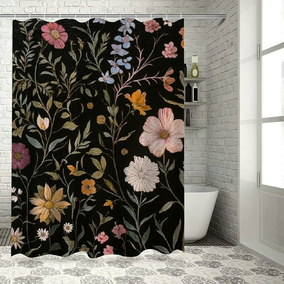 Autua Chic Modern Bathroom Shower Curtain Set with Hooks 100% Polyester 36"x72