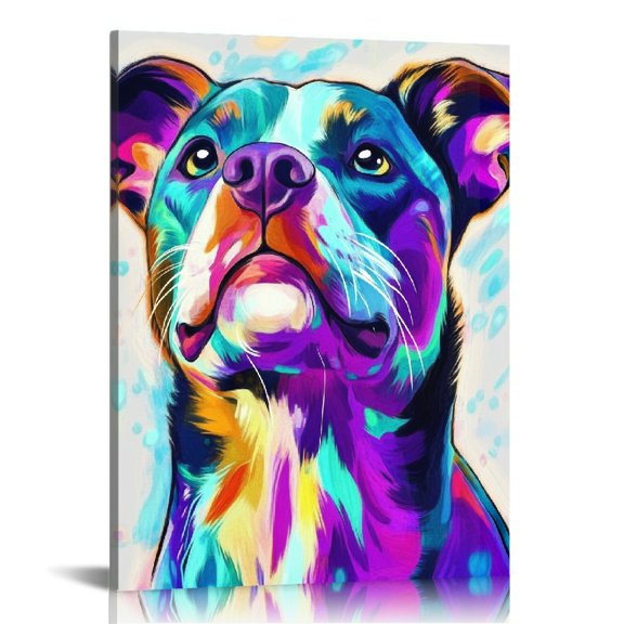 Autua Colorful Dog Sad Art Modern Canvas Prints Wall Decor 16x20 in