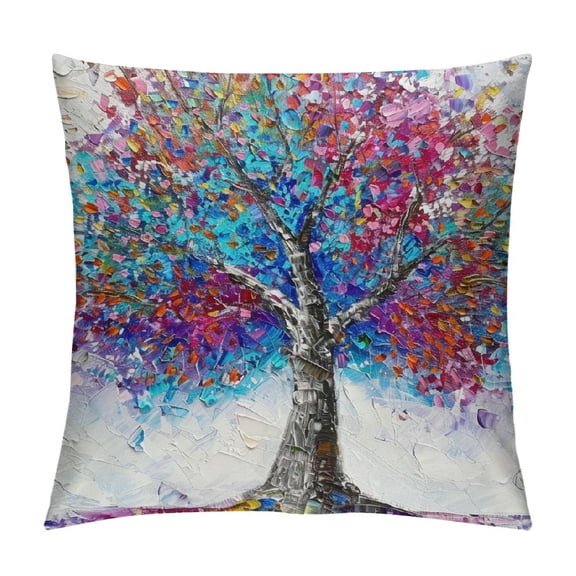 Autua Colorful Leaves Graphic Decorative Throw Pillow Cover Printed on Both Sides Autumn Theme 1PC 12x12in