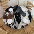 Autua Cow Round Table Cover Stain Resistant Washable Indoor Outdoor