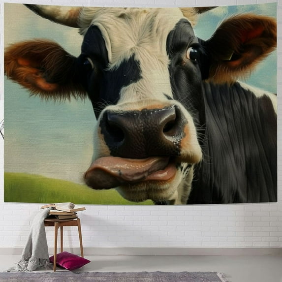 Autua Cow Theme Tapestry Wall Hanging Unique Style Graphic Home Wall Decor Art for Living Room Bedroom Apartment Farmhouse Dorm 4 Sizes Available 40x30inch