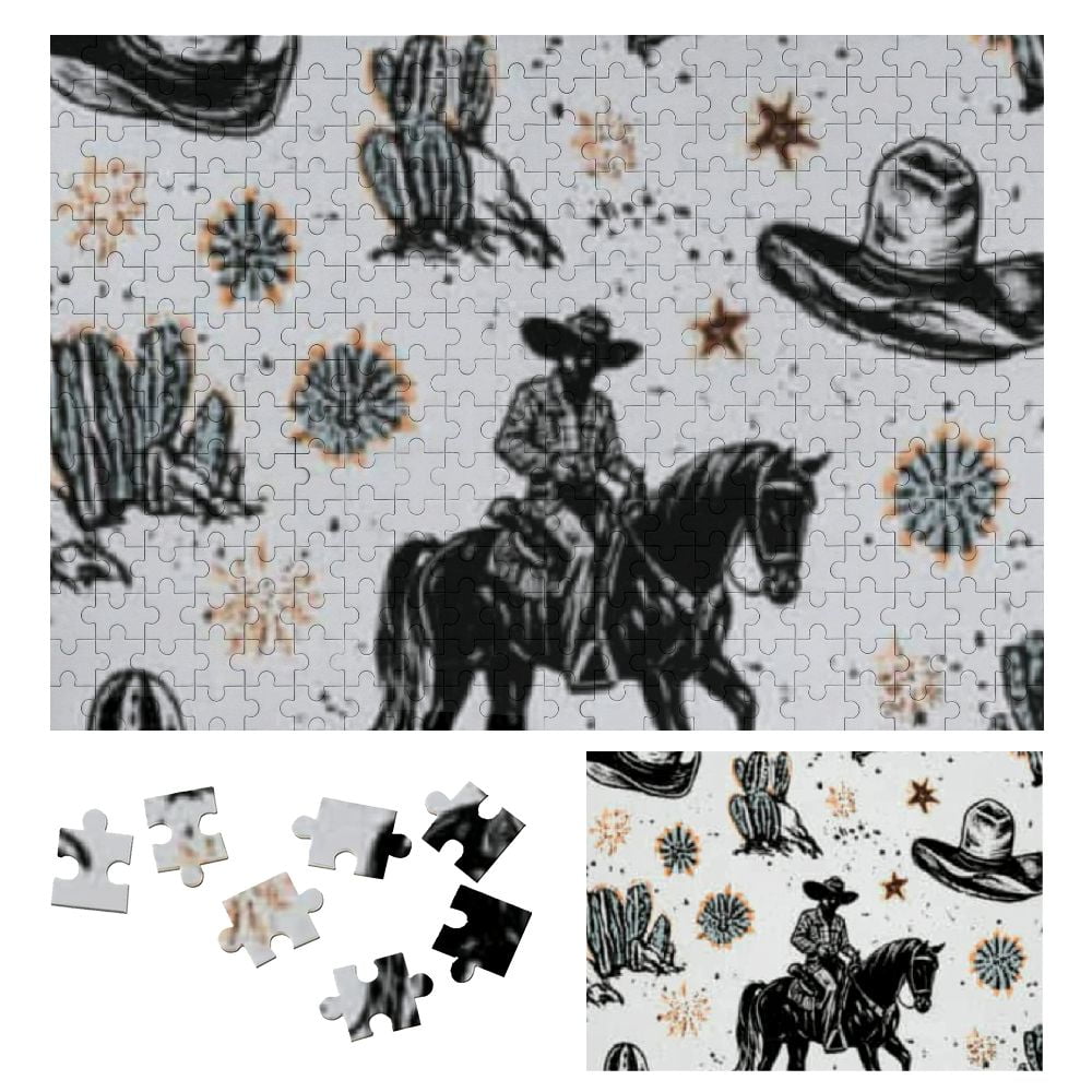 Autua Cowboy Hats Horses Wood Puzzle Challenging Difficult for Adults