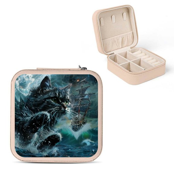 Autua Cute Cat Anniversaries Gifts Jewelry Box for Mother's Day, Necklace, Ring, Earring Organizer Pink