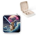 thumbnail image 1 of Autua Cute Cat Travel Jewelry Box for Necklace, Ring, Earring - Compact Size Organizer with Multiple Storage Spaces and Zipper Closure White, 1 of 5