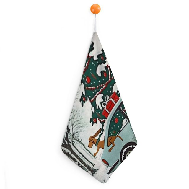 Autua Cute Dog QuickDry Hand Towels 30x30cm for Kitchen and More