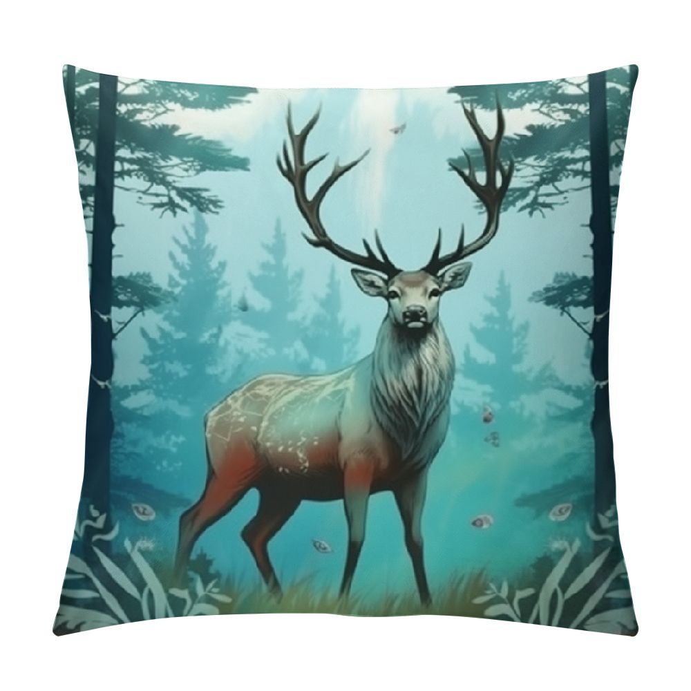 Curated visual reference: Picture Idea: Autua Deer Throw Pillow Covers Estern Aztec Ethnic Tribe Pack