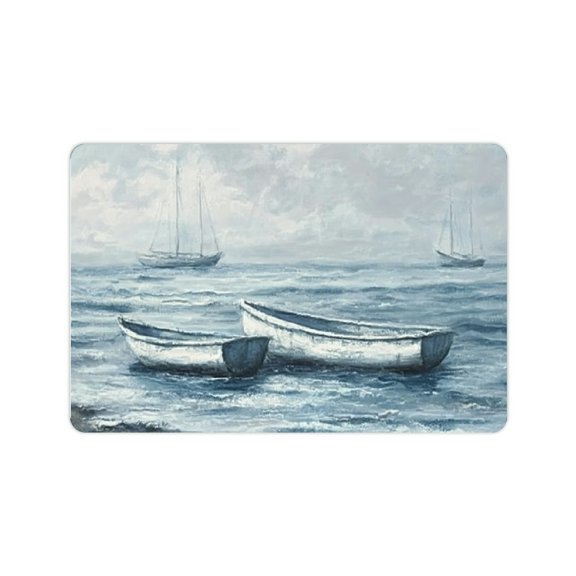 Autua Diatom Mud Mats Non-Slip Boats Water Ocean Home Theme Quick Drying Absorbent Rubber Backing Easy Storage Super Water Absorption 24x16in