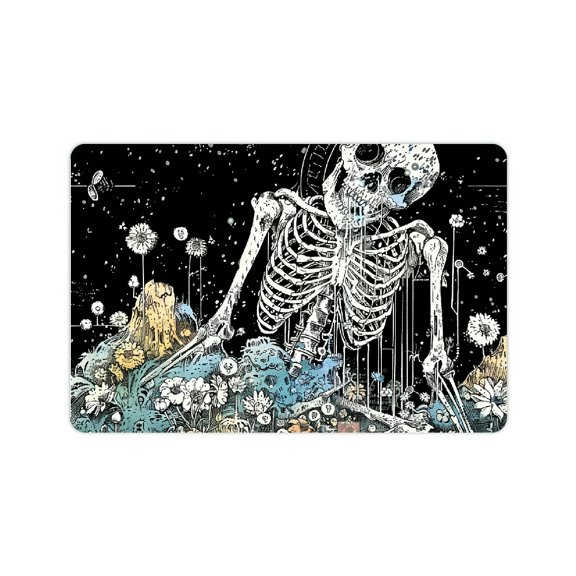 Autua Diatom Mud Mats Non-Slip Skeleton Flowers Neoplasticism Home Theme 24x16in