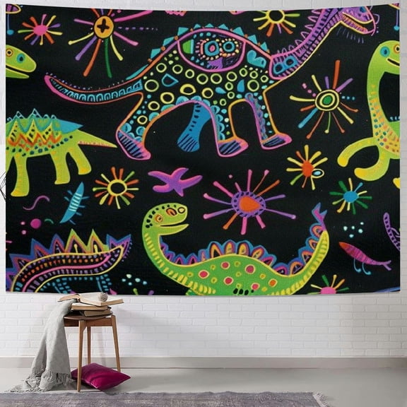 Autua Dinosaur Cave Painting Tapestry Wall Hanging Unique Style for Home Decor | Graphic Tapestries Art for Living Room Bedroom Farmhouse | Dorm Decorations, Various Sizes Available 40x30inch