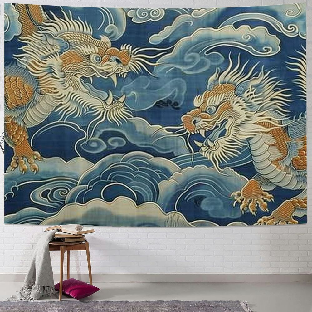 Autua Dragon Tiger Tapestry Wall Hanging Unique Style Graphic