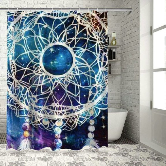 Autua Dream Catcher Stars Fantasy Art Shower Curtain Set with Hooks for Bathroom Decoration 69"x72