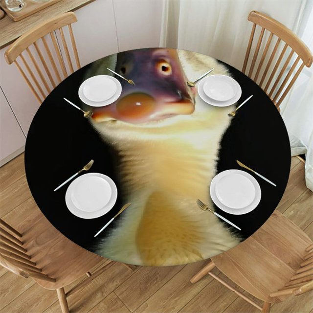 Autua Duck Round Table Cover Stain Resistant Washable Indoor Outdoor