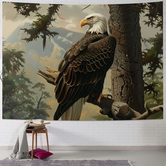 Autua Eagle Tree Branch Forest Tapestry Wall Hanging Unique Style Graphic Tapestries for Home Wall Decor Living Room Bedroom Apartment Farmhouse Dorm 40x30inch