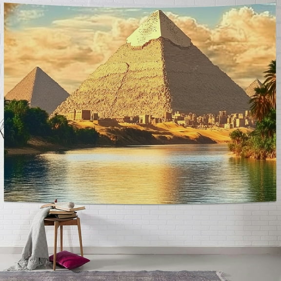 Autua Egyptian Nile River Background Famous Nile Sailing Boat, Aswan City, Egypt Pypamids African Background Egypt Party Decoration Photo shoot studio props 60x50inch