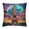 Autua Eiffel Tower Graphic Decorative Cushion Cover for Home Couch
