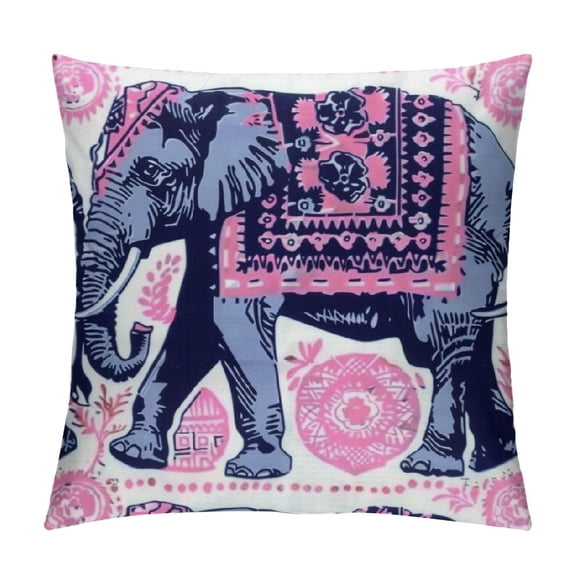 Autua Elephant Theme Graphic Decorative Pillow Cover for Home Couch Living Room Bed Sofa - Short Plush Cushion Throw Pillow Case 1PC 12x12in