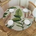 thumbnail image 1 of Autua Fabric Leaves Design Round Tablecloth Stain-Resistant Washable 42"-46, 1 of 8
