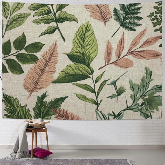 Autua Fabric Leaves Design Tapestry Wall Hanging Home Decor Art 60x50inch