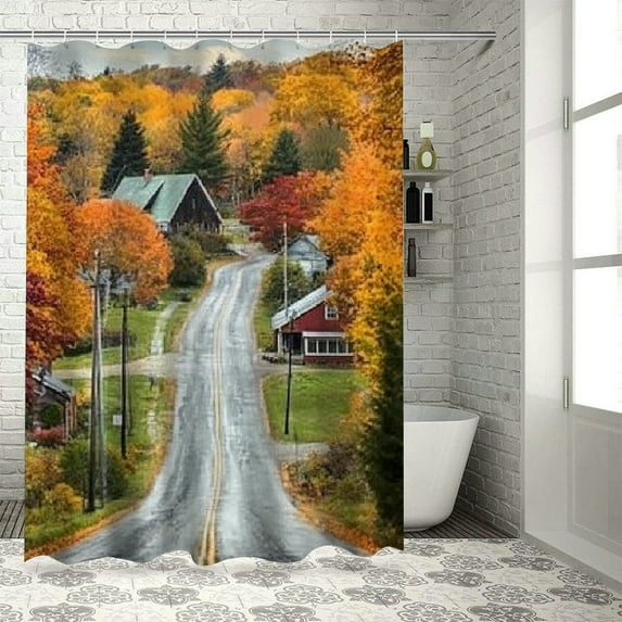 Autua Fall Foliage Shower Curtain 100% Polyester Home Bathroom Decoration with Hooks 36"x72