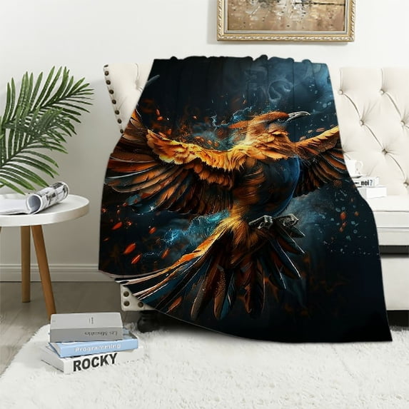 Autua Fantasy Bird Warm Lightweight Blanket Soft Fleece Blanket Living Room Sofa Decor Cow Gifts All Seasons Excellent Hand Feel Blanket 50x60in
