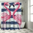 thumbnail image 1 of Autua Flamingos Patterns Kitsch Washable Shower Curtain Set with Hooks 60"x72, 1 of 7
